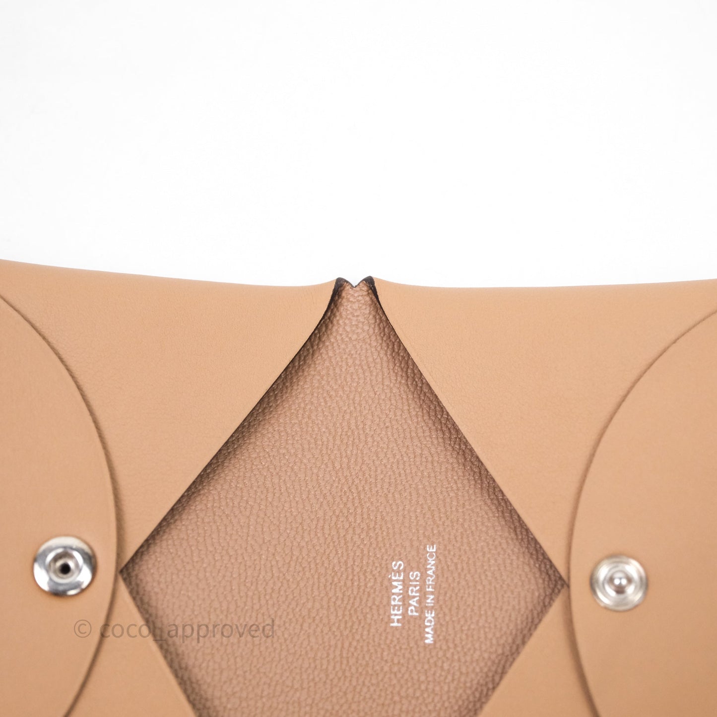 Hermes Calvi Duo Jockey Swift Card Holder 0M Chai