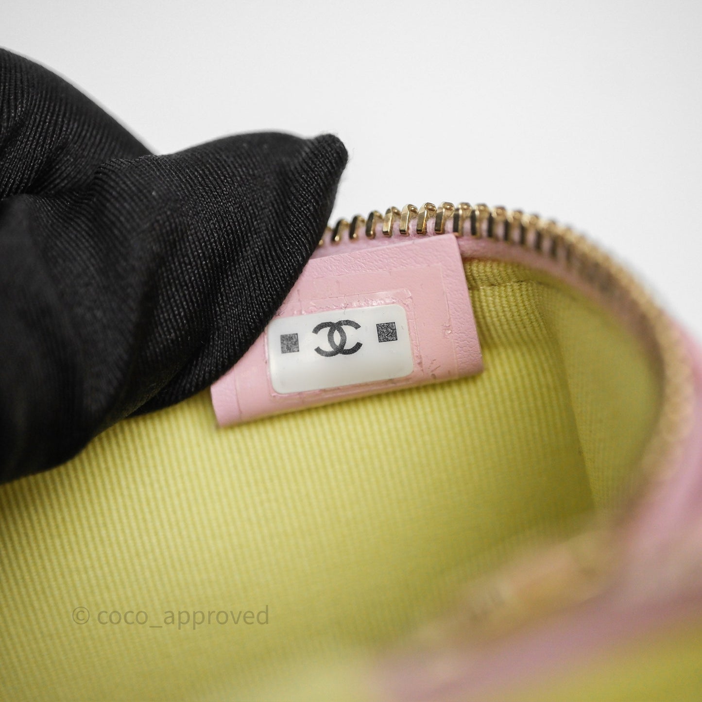 Chanel Top Handle Long Vanity with Chain Pink Caviar Aged Gold Hardware