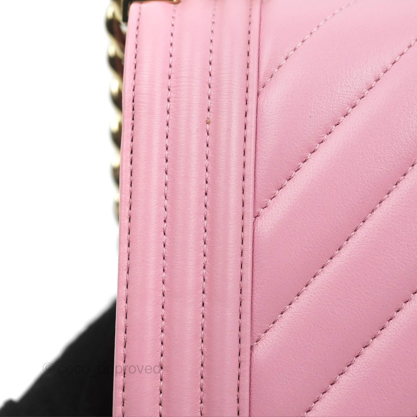 Chanel Chevron Medium Boy Pink Calfskin Gold Hardware
