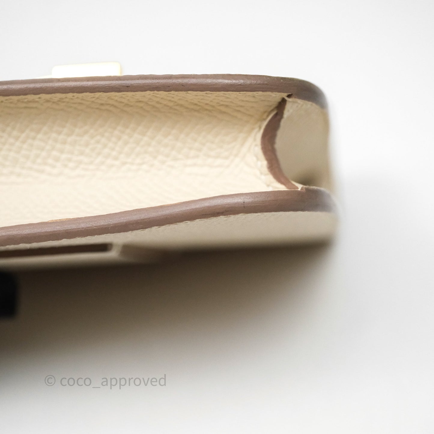 Hermès Constance Slim Wallet Craie 10 Gold Hardware