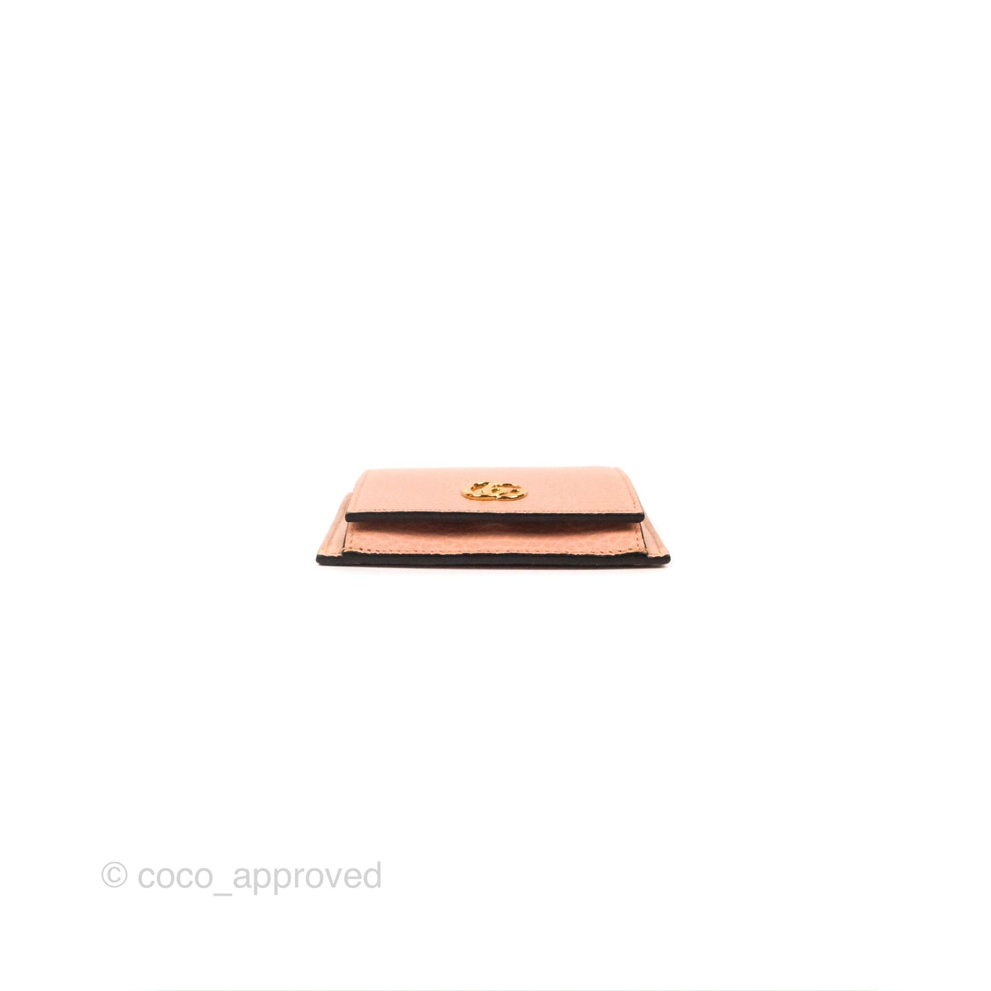 Gucci GG Marmont Coin Card Holder Pink Grained Leather
