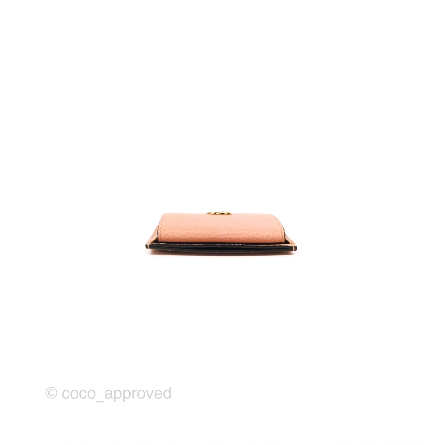 Gucci GG Marmont Coin Card Holder Pink Grained Leather