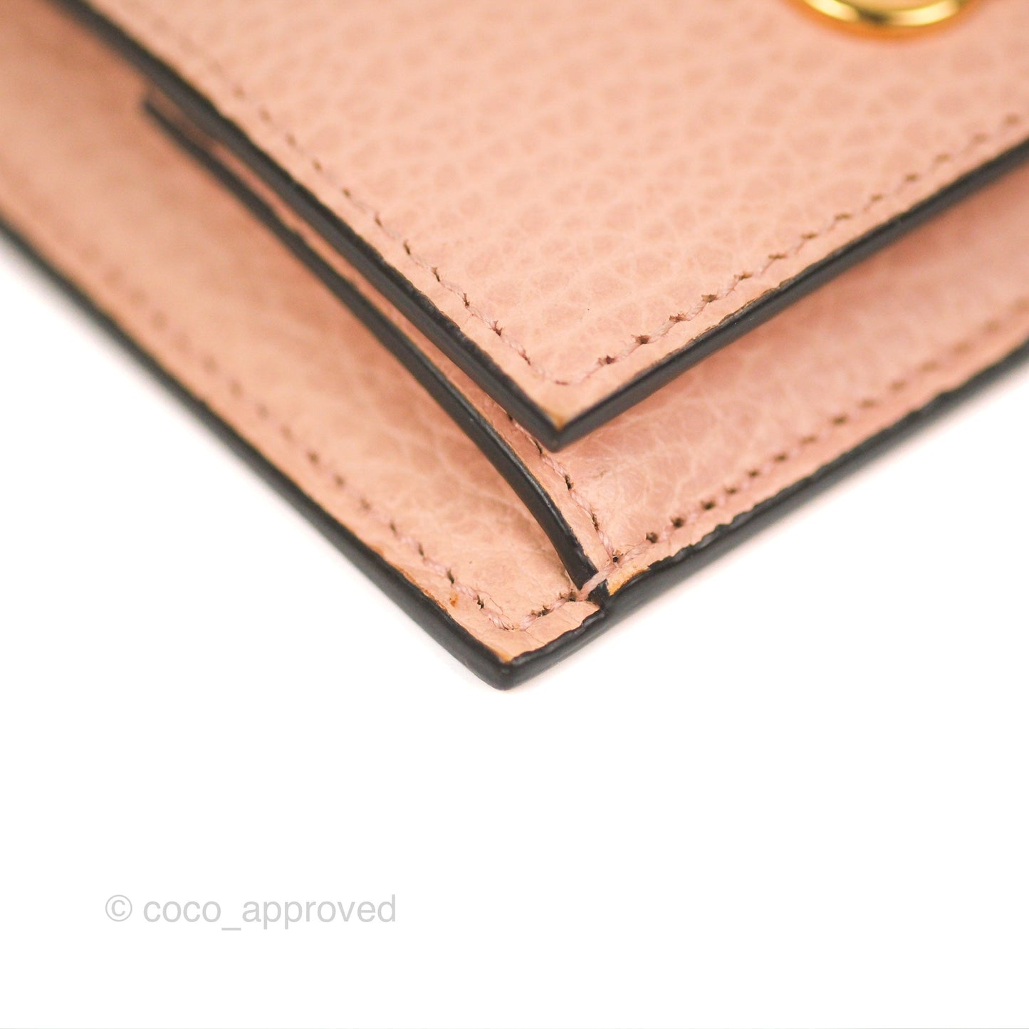 Gucci GG Marmont Coin Card Holder Pink Grained Leather