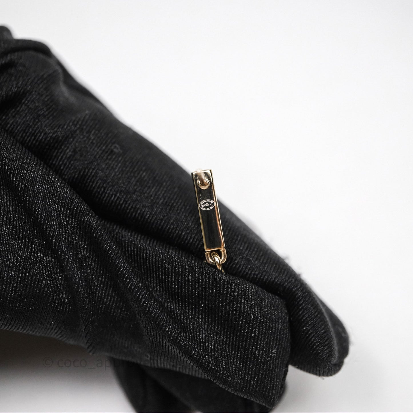 Chanel CC Crystals Drop Earrings Gold Tone 24V