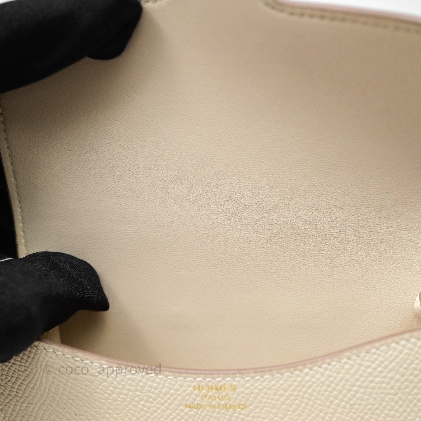 Hermès Constance Slim Wallet Craie 10 Gold Hardware