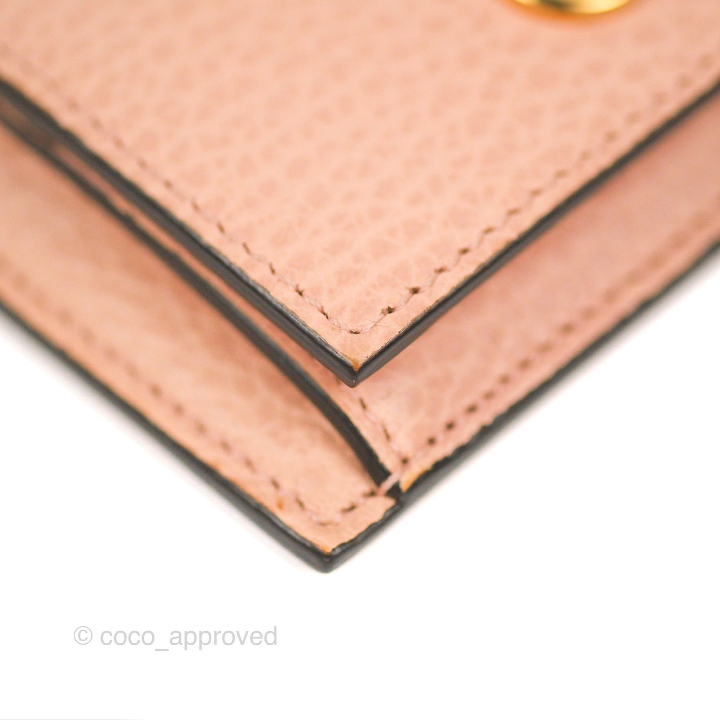 Gucci GG Marmont Coin Card Holder Pink Grained Leather