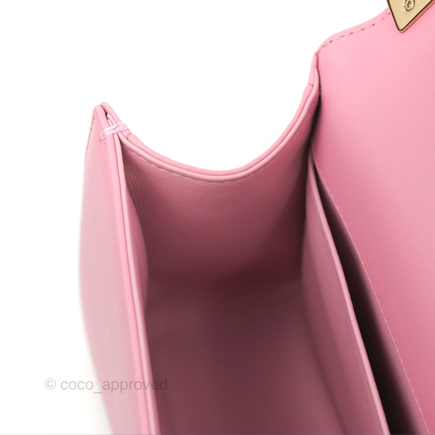 Chanel Chevron Medium Boy Pink Calfskin Gold Hardware