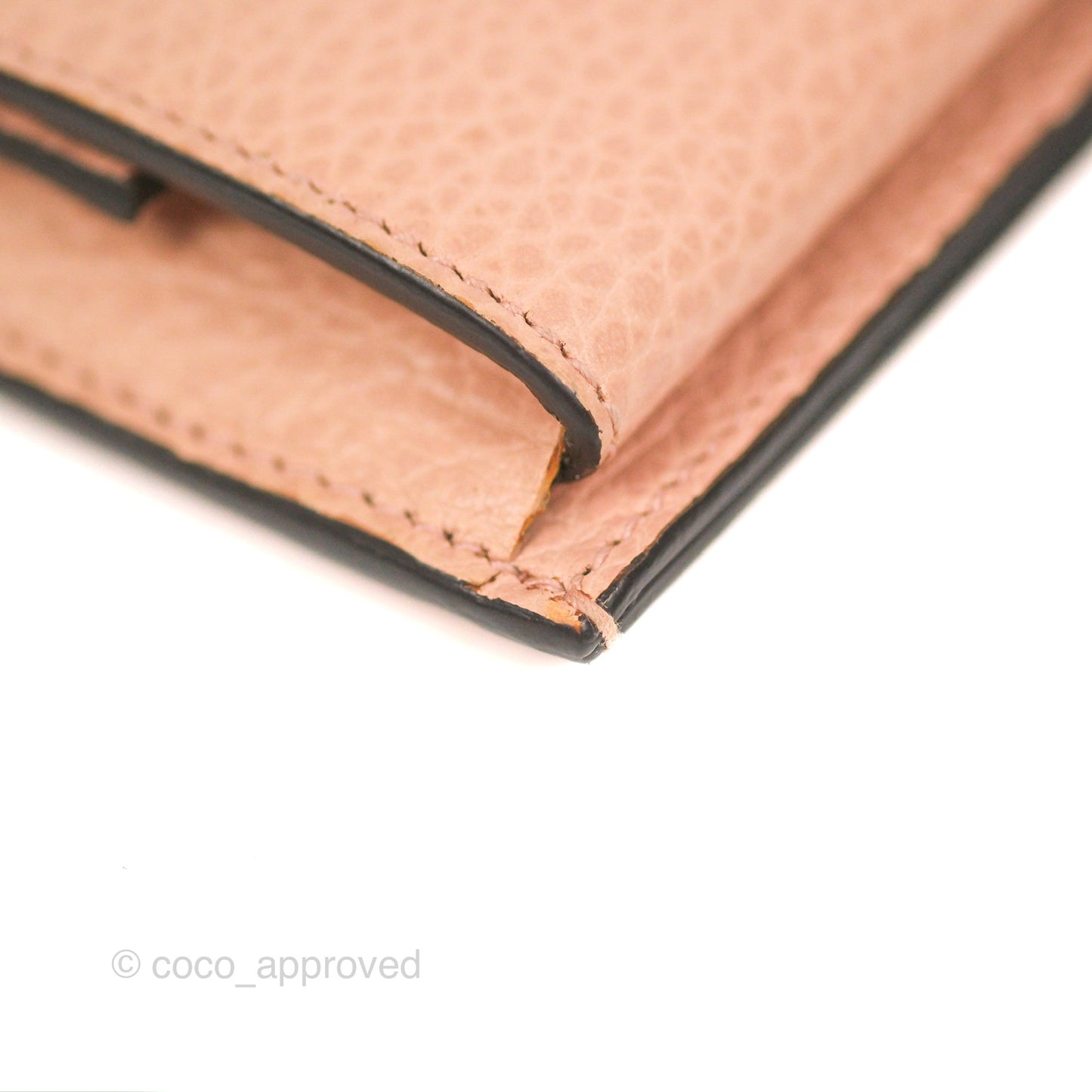 Gucci GG Marmont Coin Card Holder Pink Grained Leather