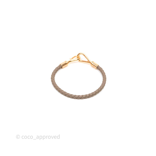 Hermes Jumbo H Bracelet Etoupe 18 Rose Gold Hardware