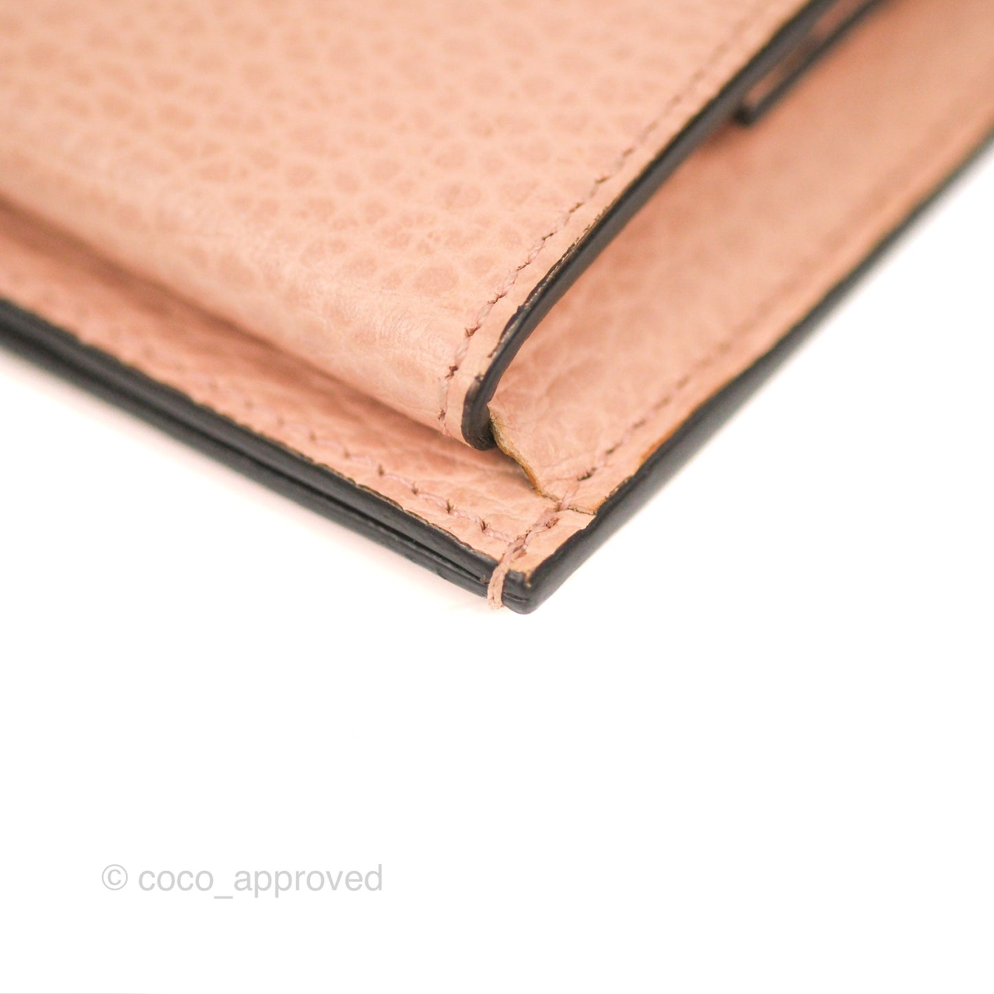Gucci GG Marmont Coin Card Holder Pink Grained Leather