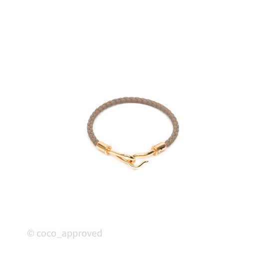 Hermes Jumbo H Bracelet Etoupe 18 Rose Gold Hardware