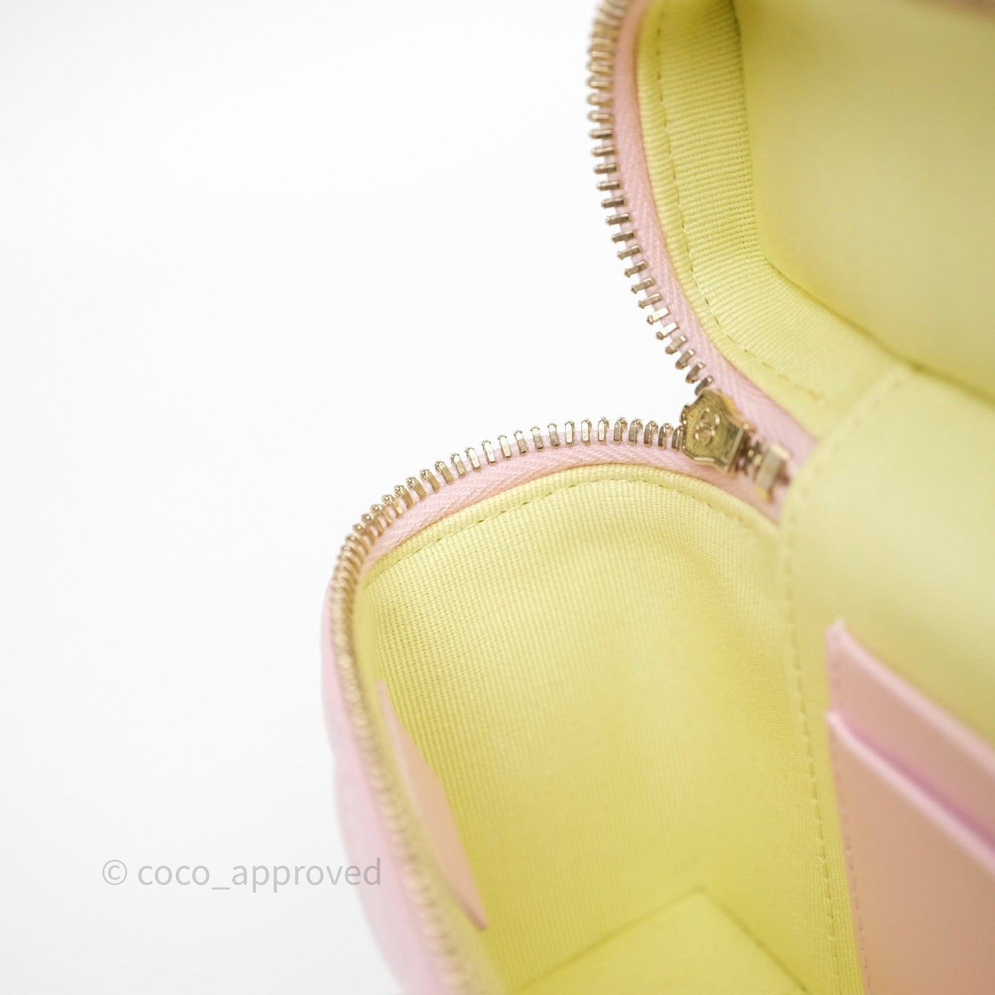Chanel Top Handle Long Vanity with Chain Pink Caviar Aged Gold Hardware