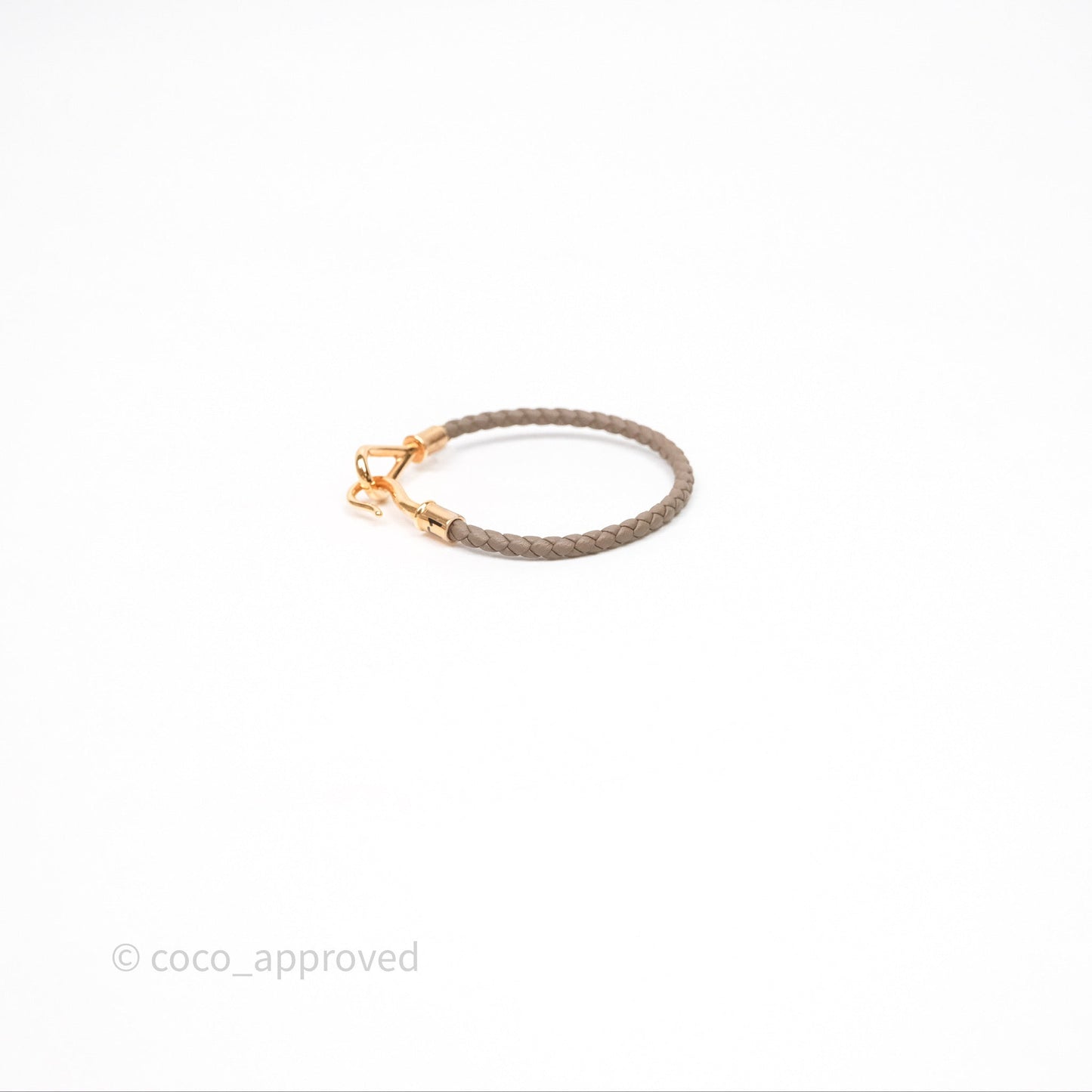 Hermes Jumbo H Bracelet Etoupe 18 Rose Gold Hardware