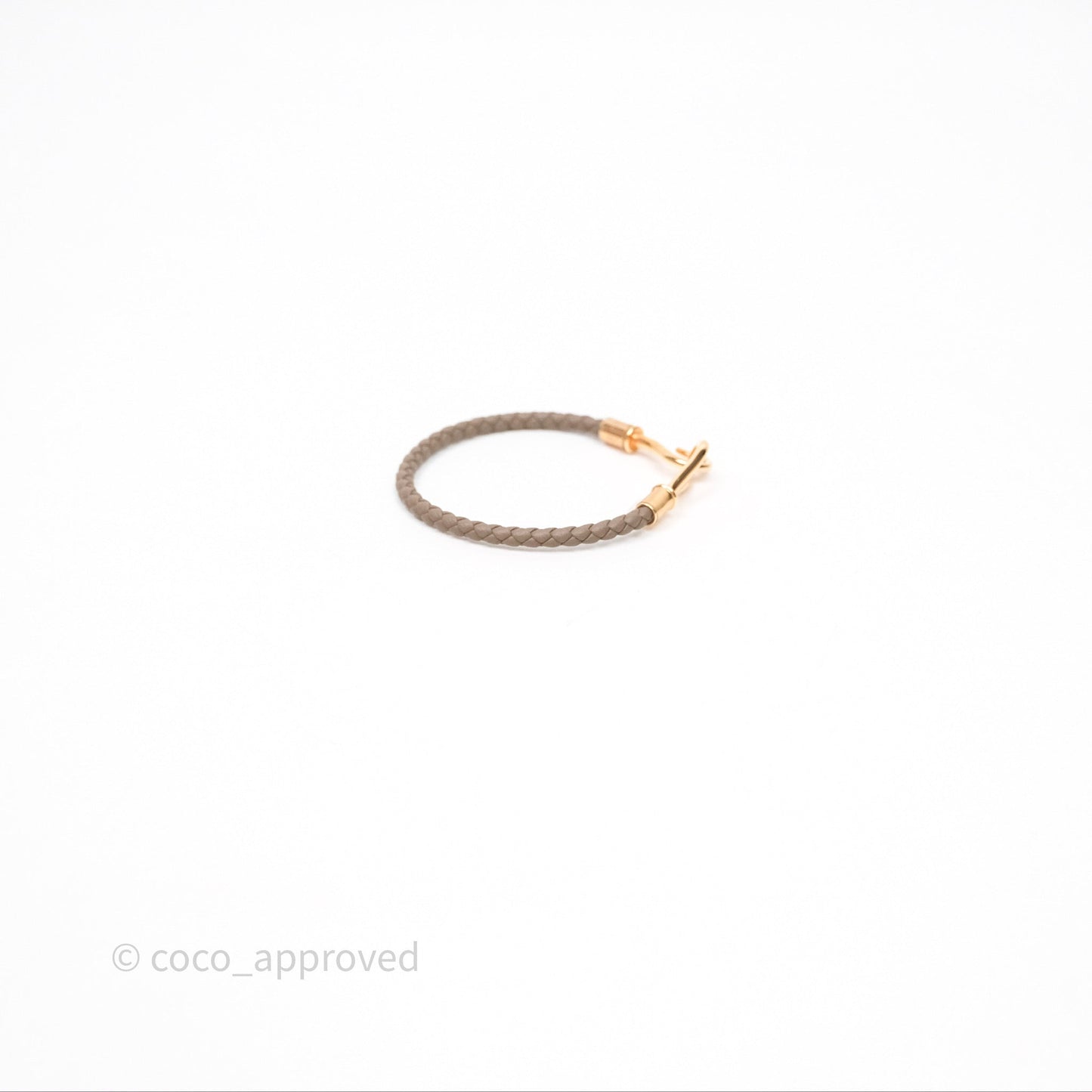 Hermes Jumbo H Bracelet Etoupe 18 Rose Gold Hardware
