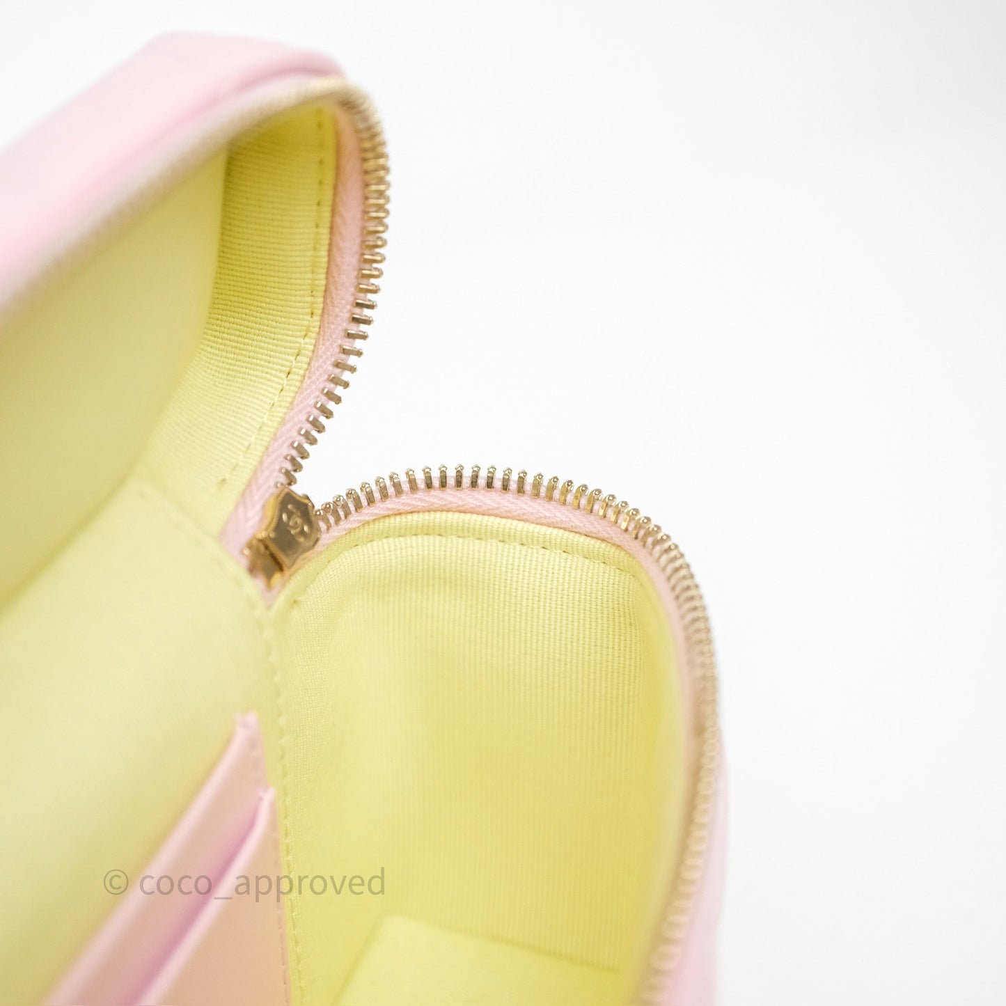 Chanel Top Handle Long Vanity with Chain Pink Caviar Aged Gold Hardware