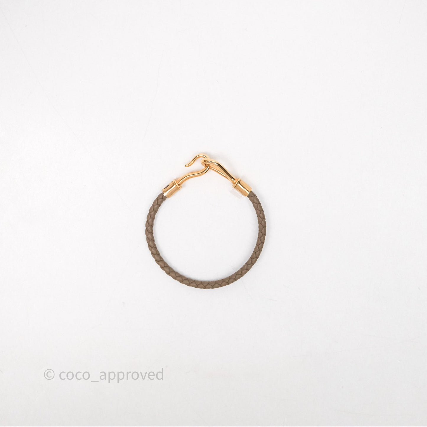 Hermes Jumbo H Bracelet Etoupe 18 Rose Gold Hardware