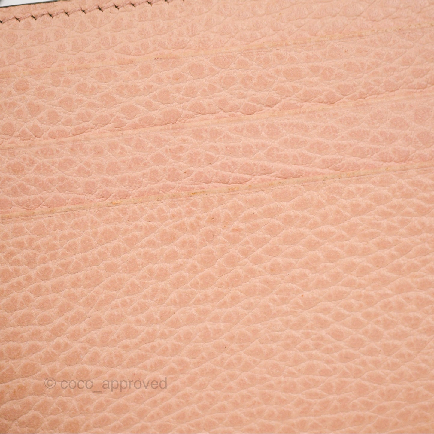 Gucci GG Marmont Coin Card Holder Pink Grained Leather