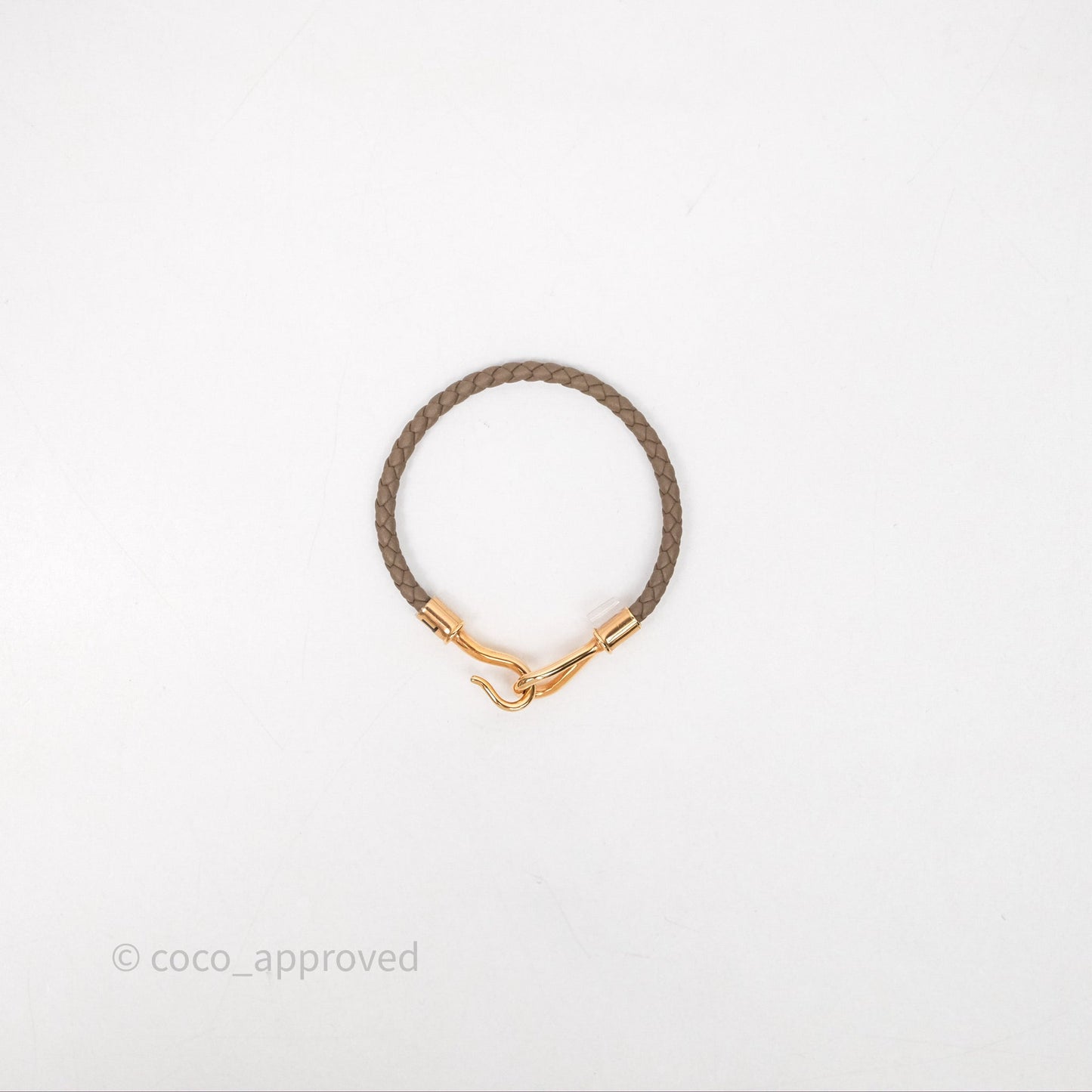 Hermes Jumbo H Bracelet Etoupe 18 Rose Gold Hardware