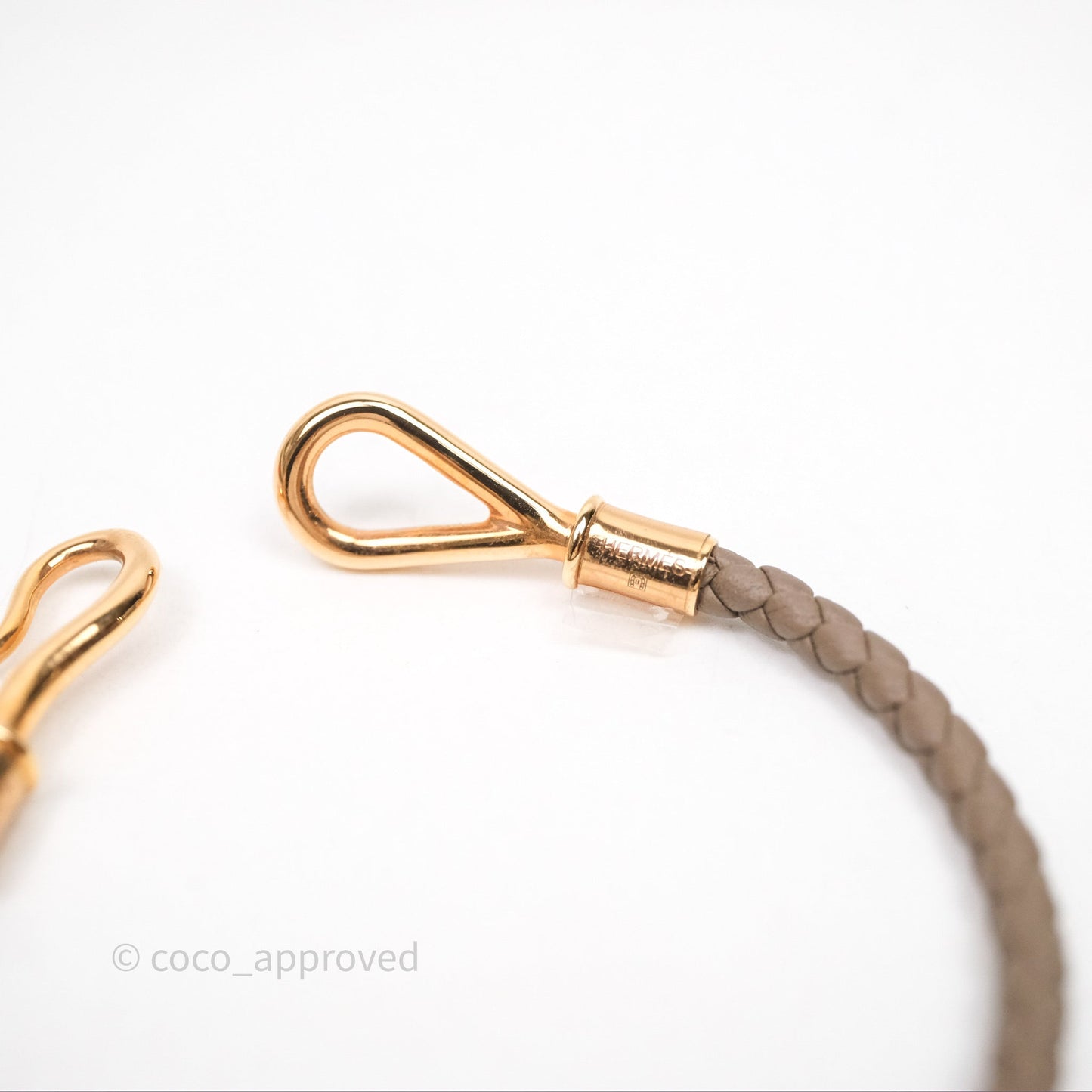 Hermes Jumbo H Bracelet Etoupe 18 Rose Gold Hardware