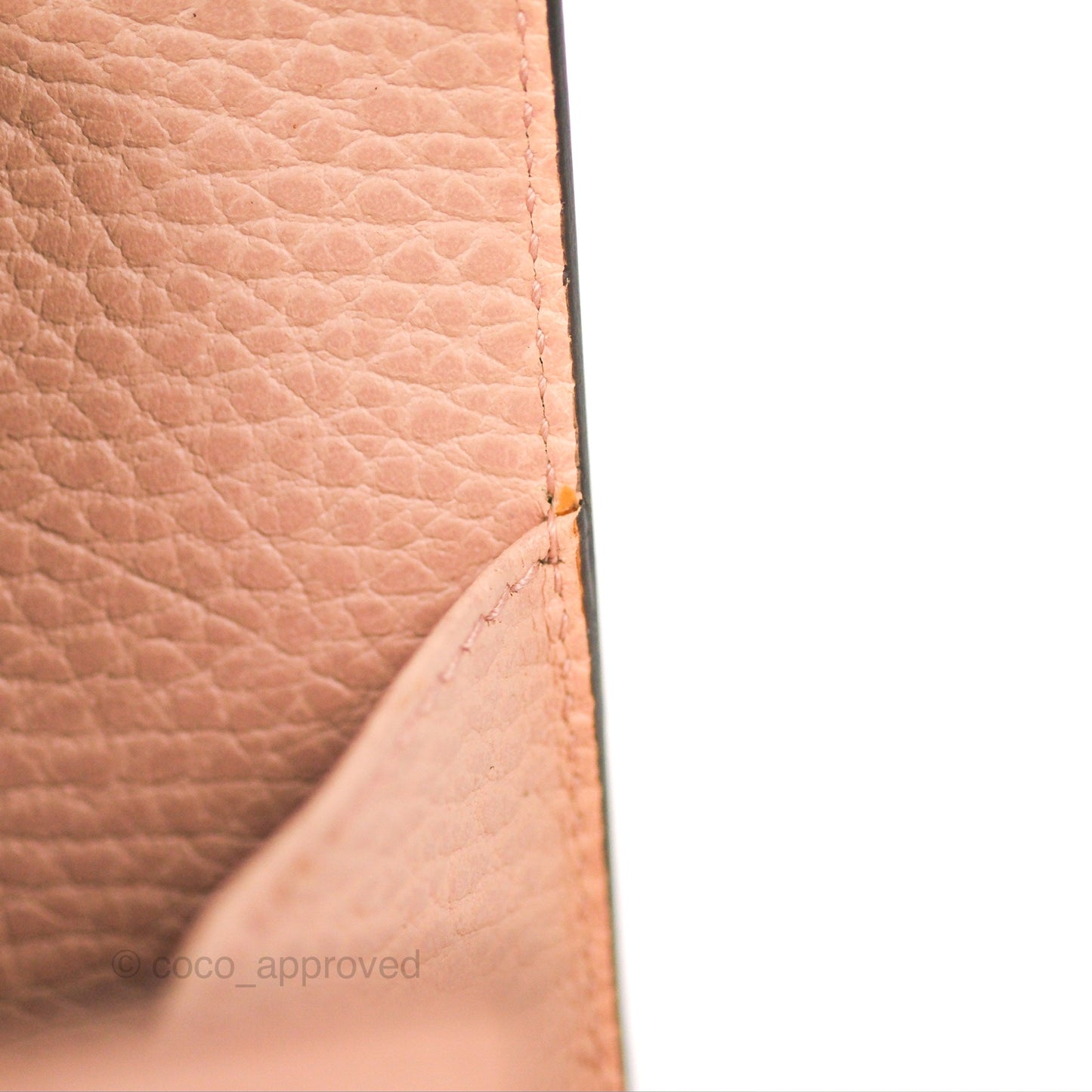 Gucci GG Marmont Coin Card Holder Pink Grained Leather