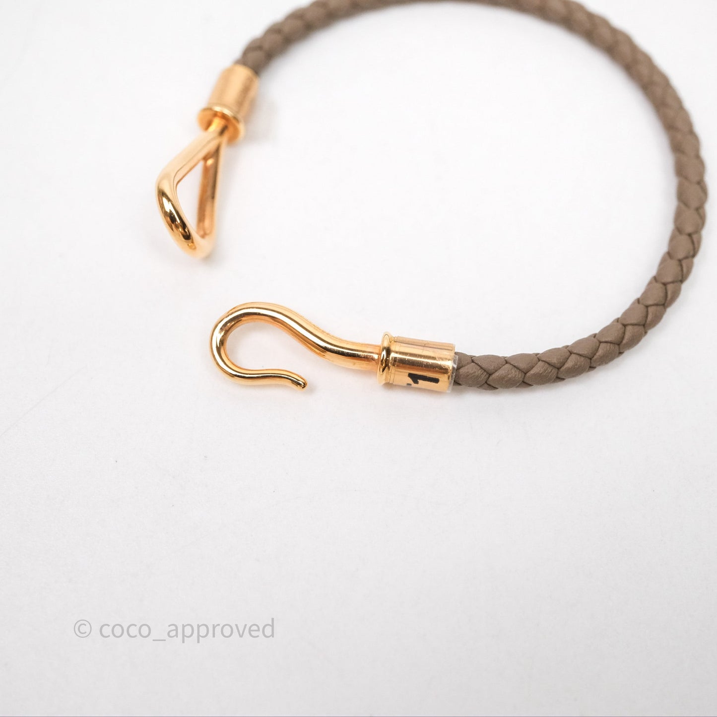 Hermes Jumbo H Bracelet Etoupe 18 Rose Gold Hardware