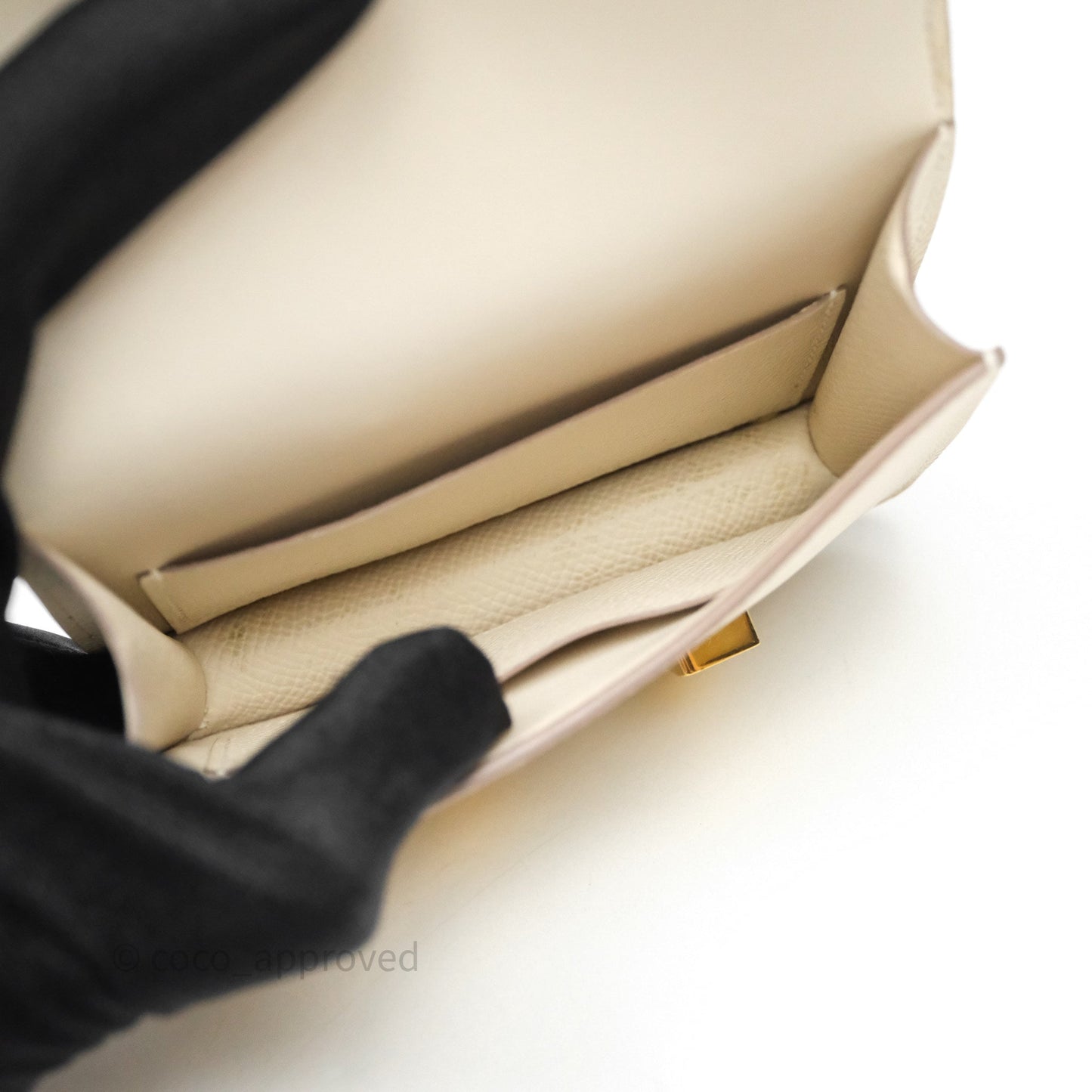 Hermès Constance Slim Wallet Craie 10 Gold Hardware