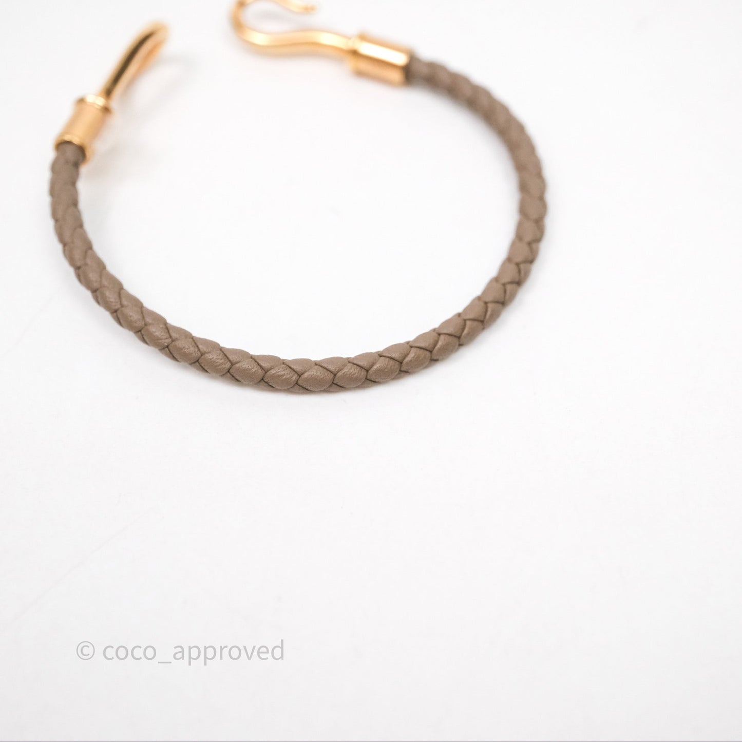 Hermes Jumbo H Bracelet Etoupe 18 Rose Gold Hardware
