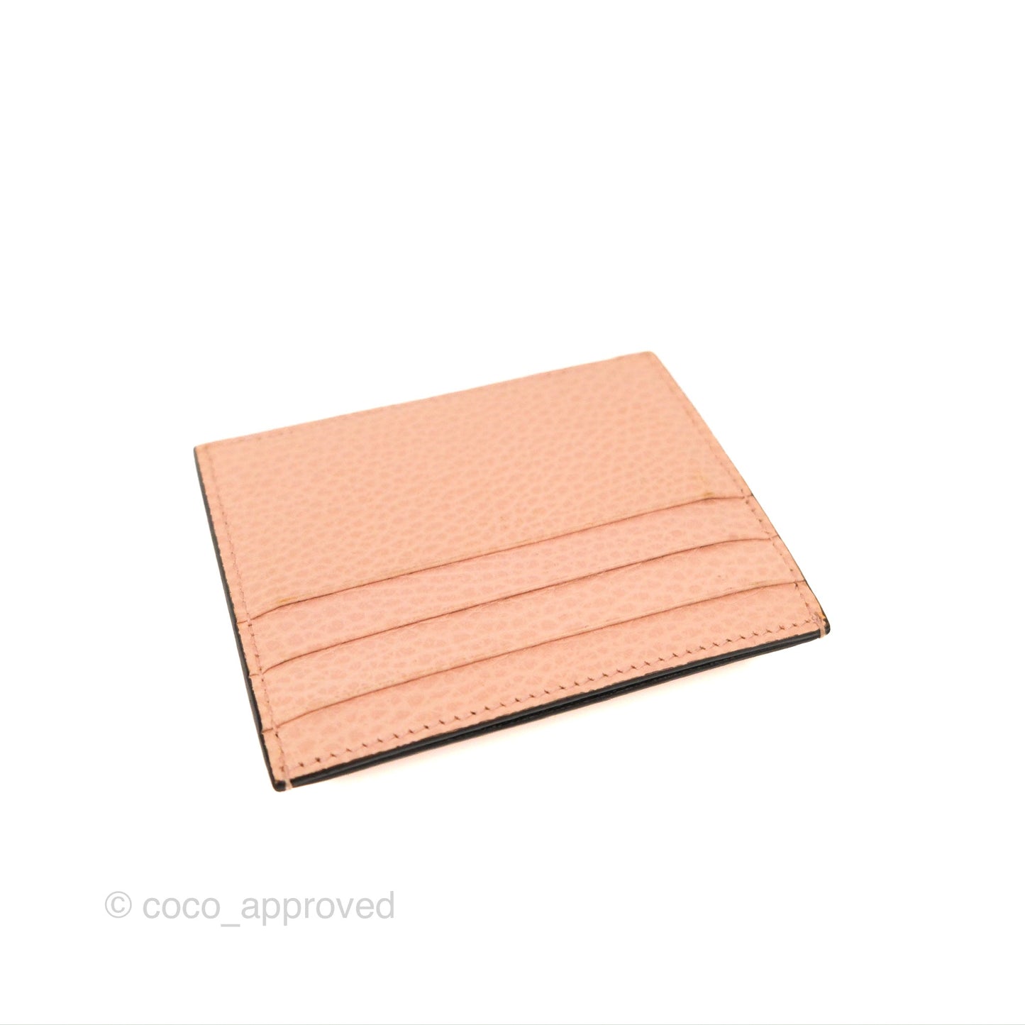 Gucci GG Marmont Coin Card Holder Pink Grained Leather
