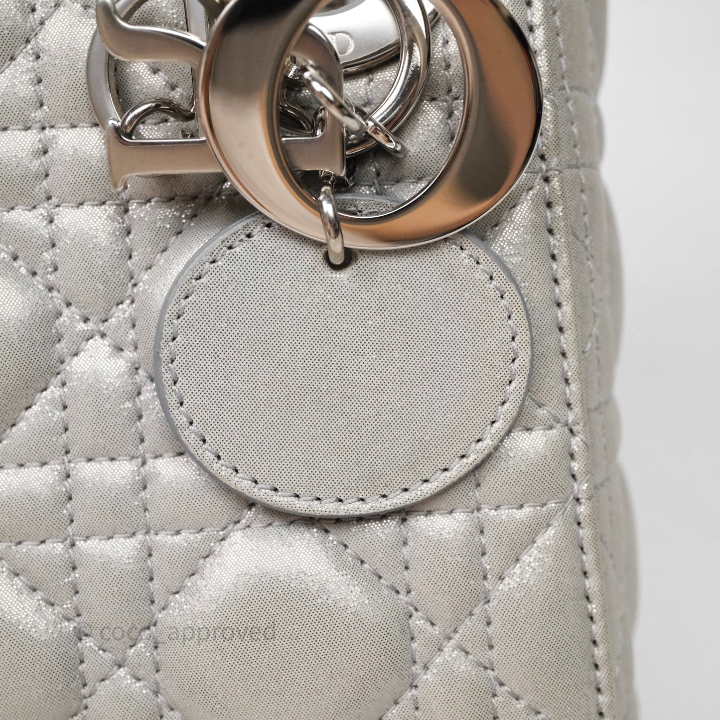 Christian Dior Mini Lady Dior Metallic Silver Nubuck Silver Hardware