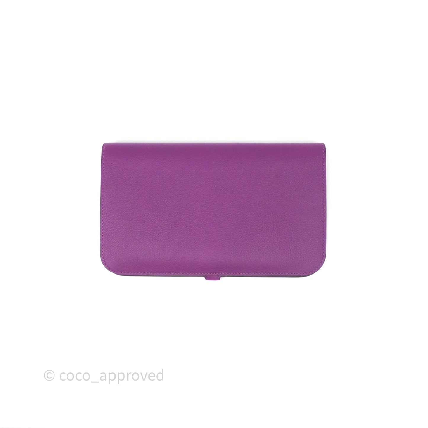 Hermes Dogon Duo Compact Wallet Anemone P9 Evercolor Palladium Hardware