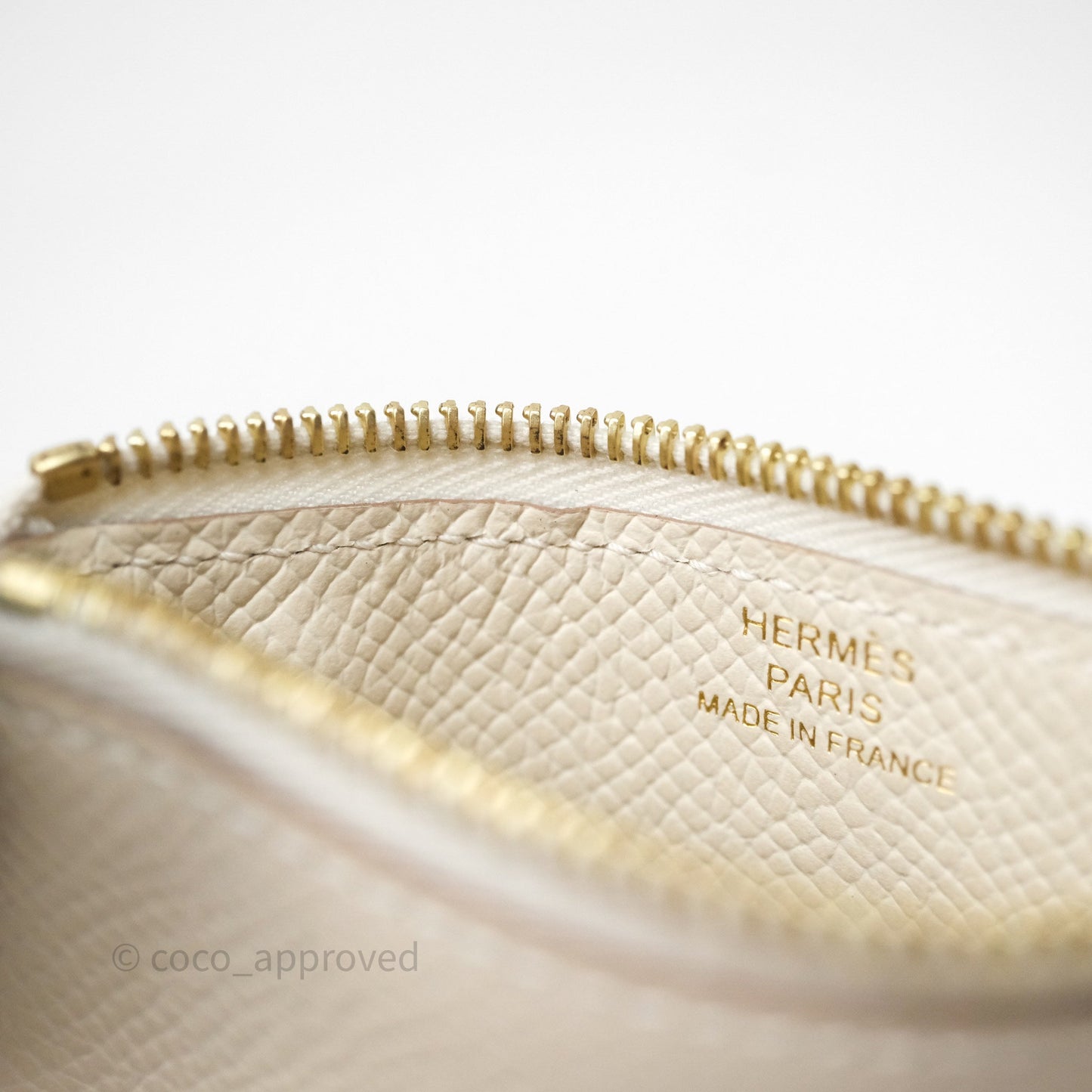 Hermès Constance Slim Wallet Craie 10 Gold Hardware