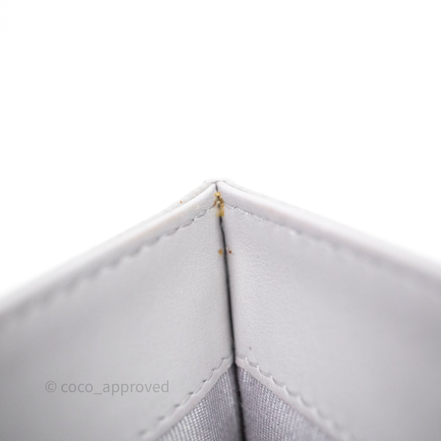 Chanel Classic Flat Card Holder Grey Caviar Gold Hardware
