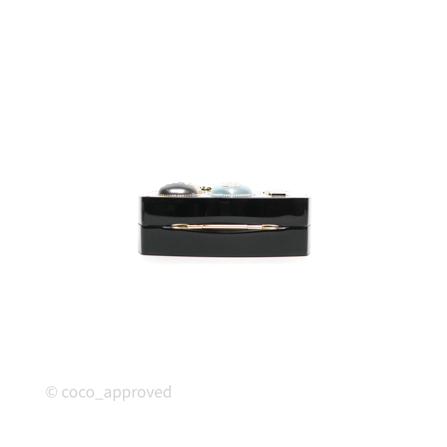 Chanel Makeup Palette Minaudiere Black Plexi Strass Gold Hardware