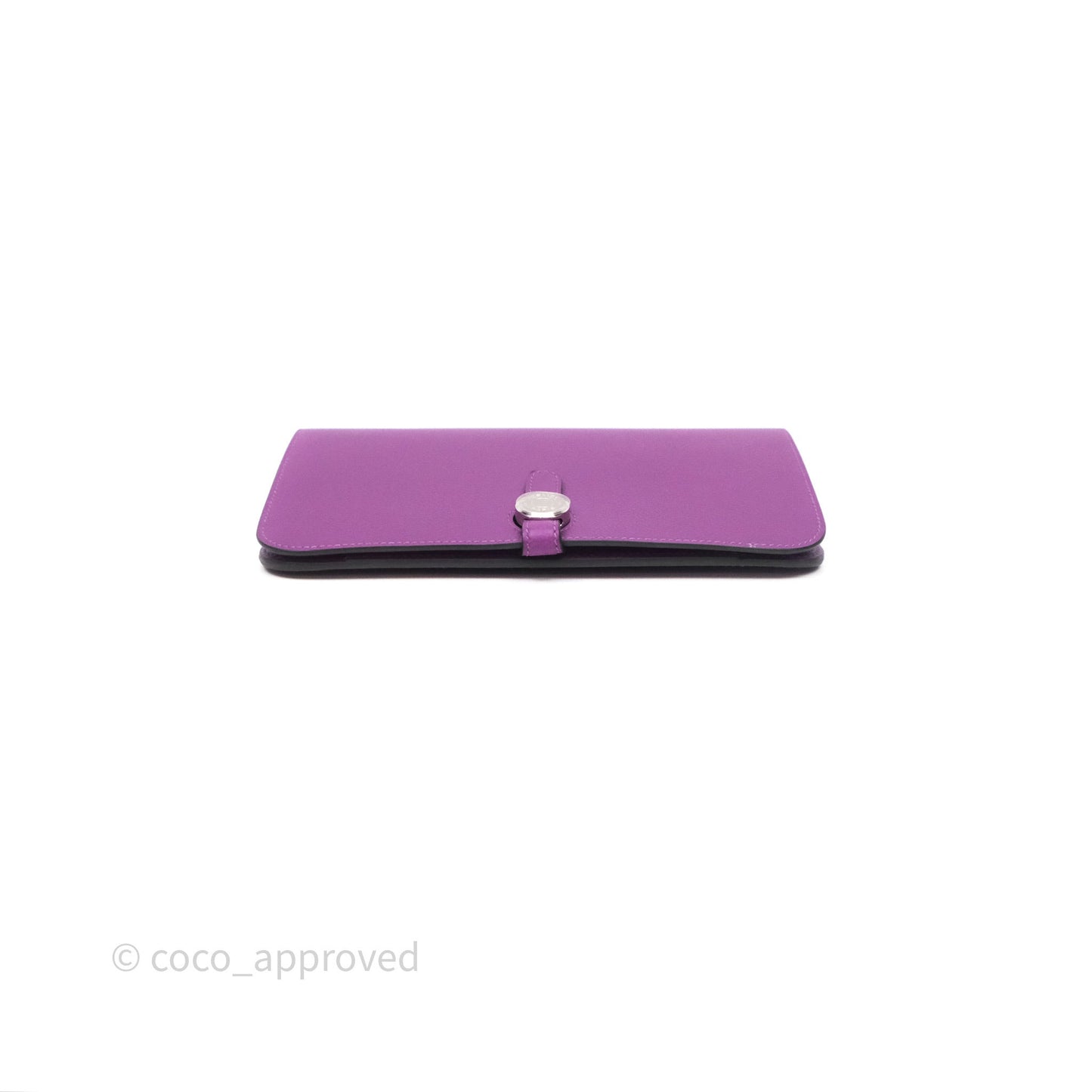 Hermes Dogon Duo Compact Wallet Anemone P9 Evercolor Palladium Hardware