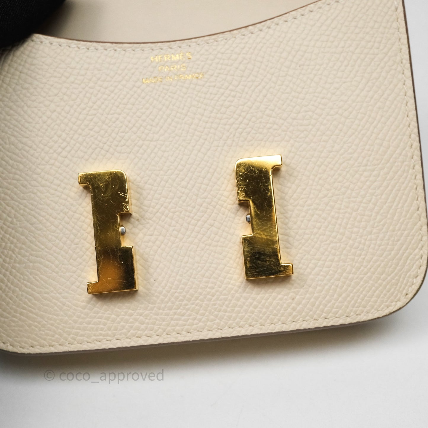 Hermès Constance Slim Wallet Craie 10 Gold Hardware