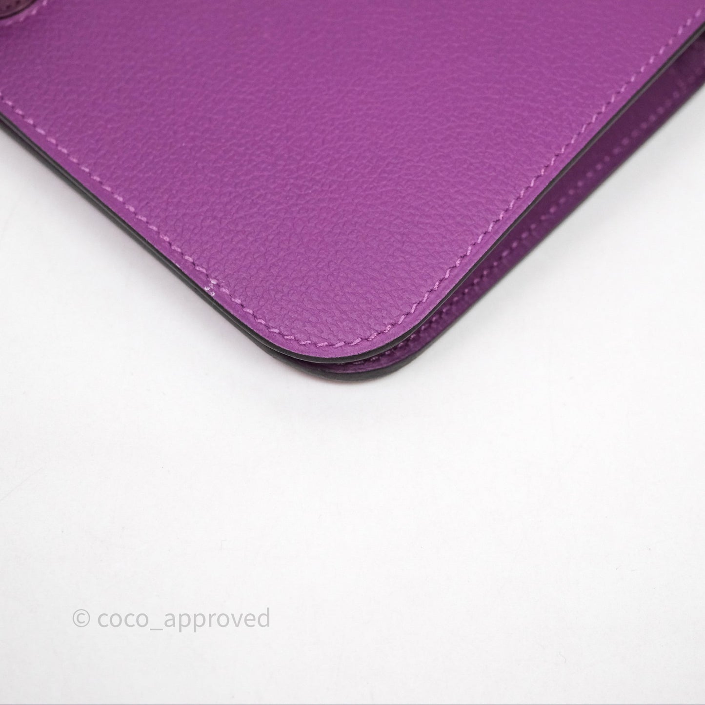 Hermes Dogon Duo Compact Wallet Anemone P9 Evercolor Palladium Hardware