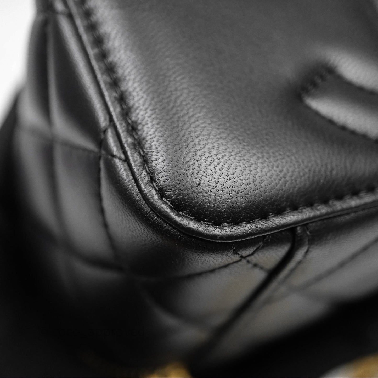 Chanel Quilted Vanity Rectangular with Camellia Adjustable Chain Black Lambskin
