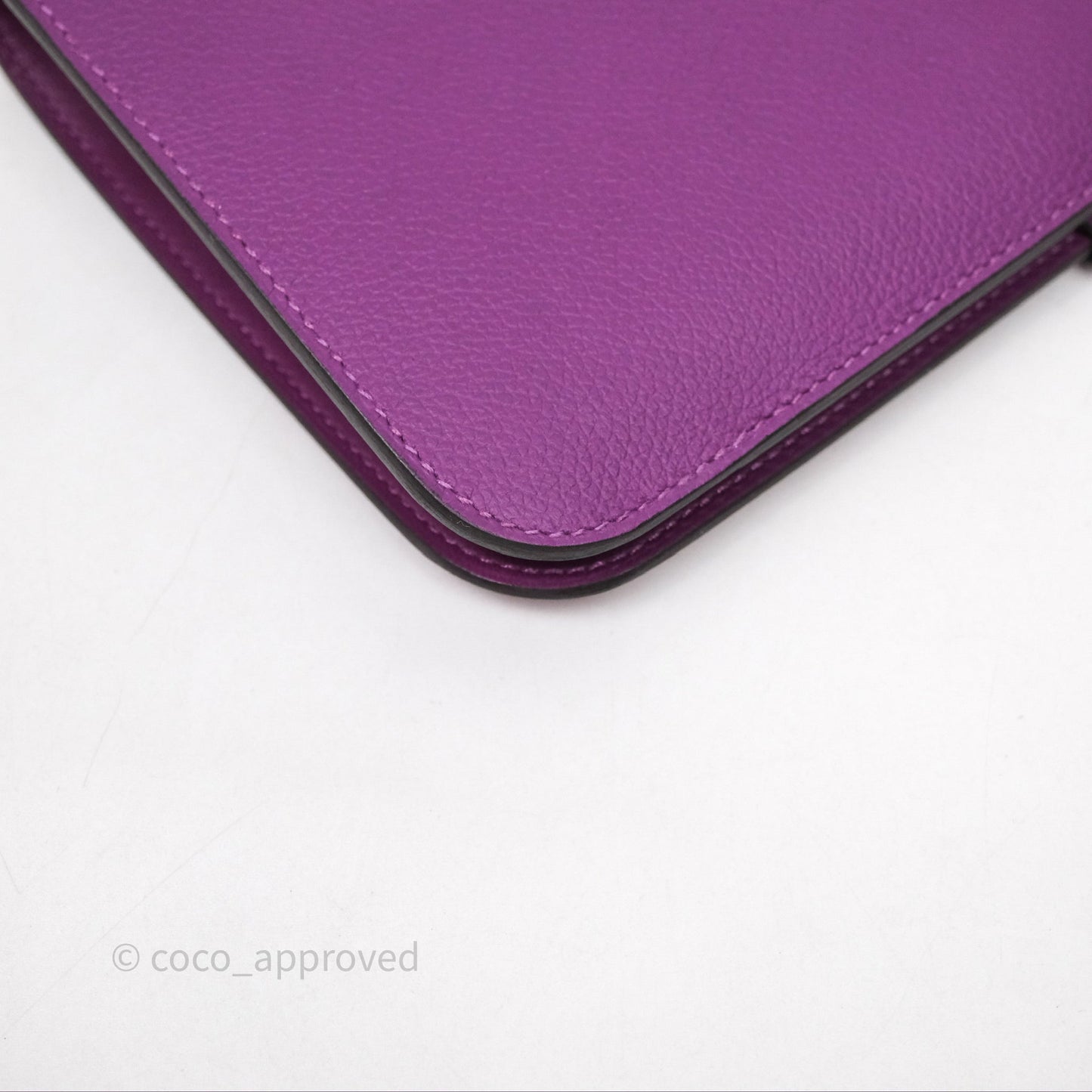 Hermes Dogon Duo Compact Wallet Anemone P9 Evercolor Palladium Hardware