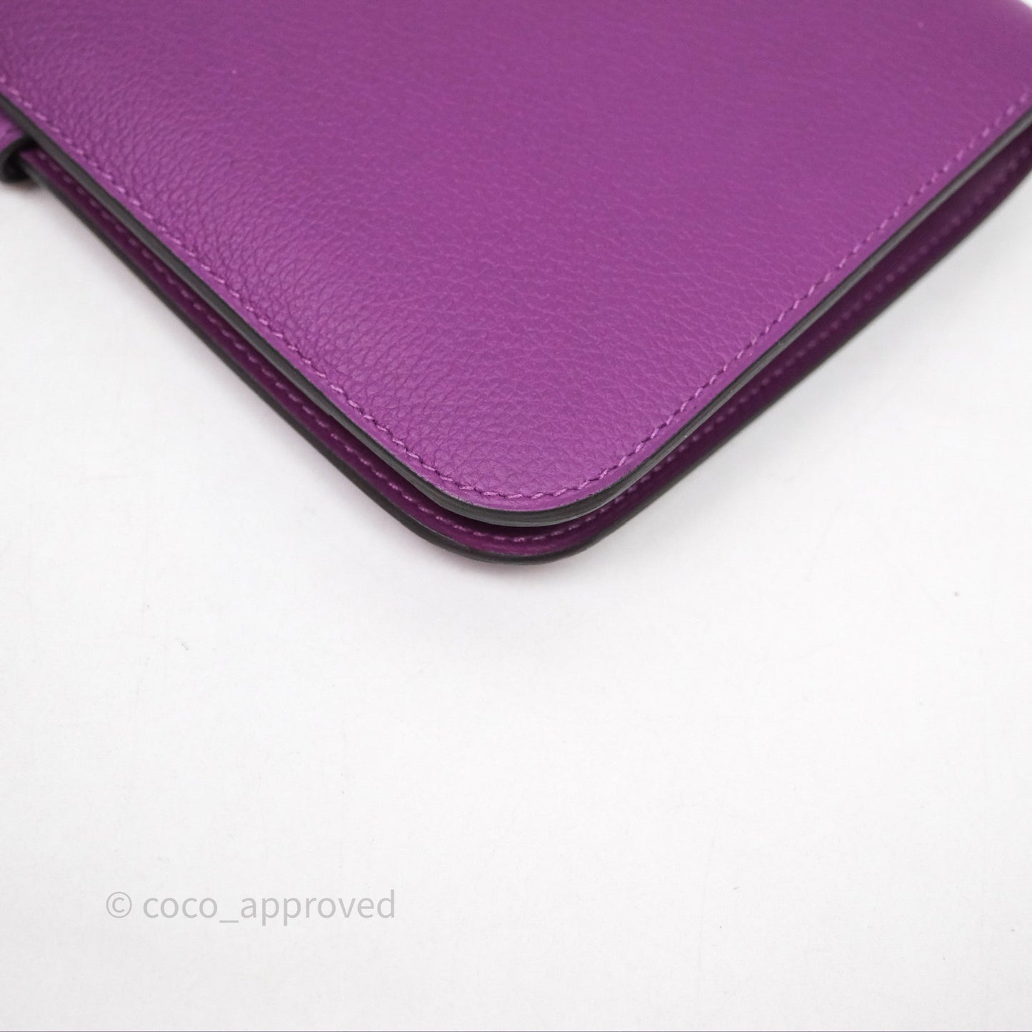 Hermes Dogon Duo Compact Wallet Anemone P9 Evercolor Palladium Hardware