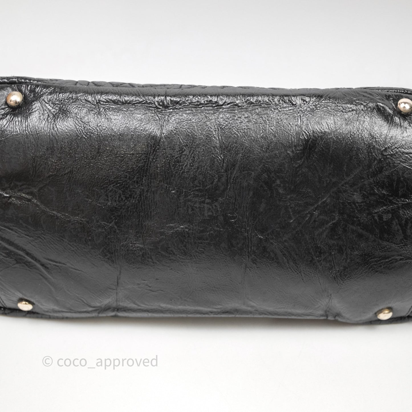 Chanel Black Vinyl Graphic Edge Flap Bag Silver Hardware⁣⁣