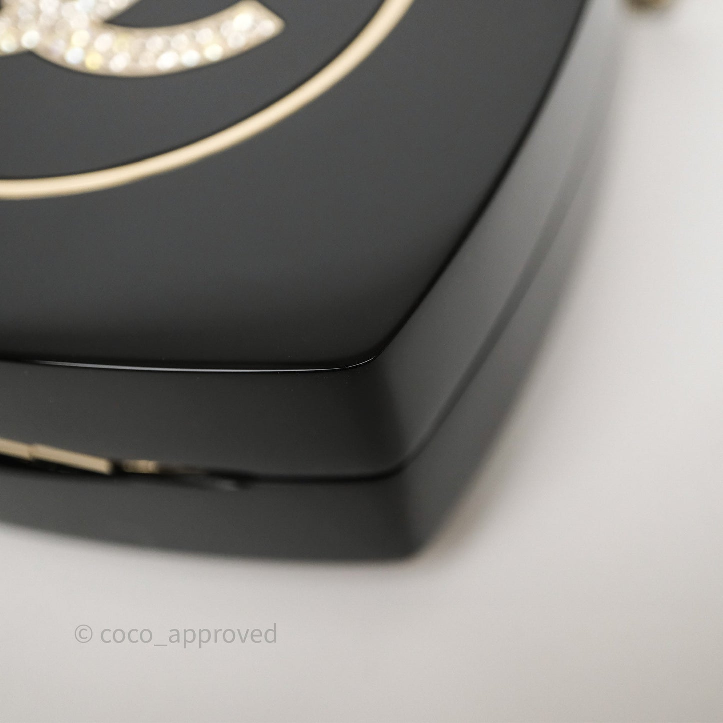 Chanel Makeup Palette Minaudiere Black Plexi Strass Gold Hardware