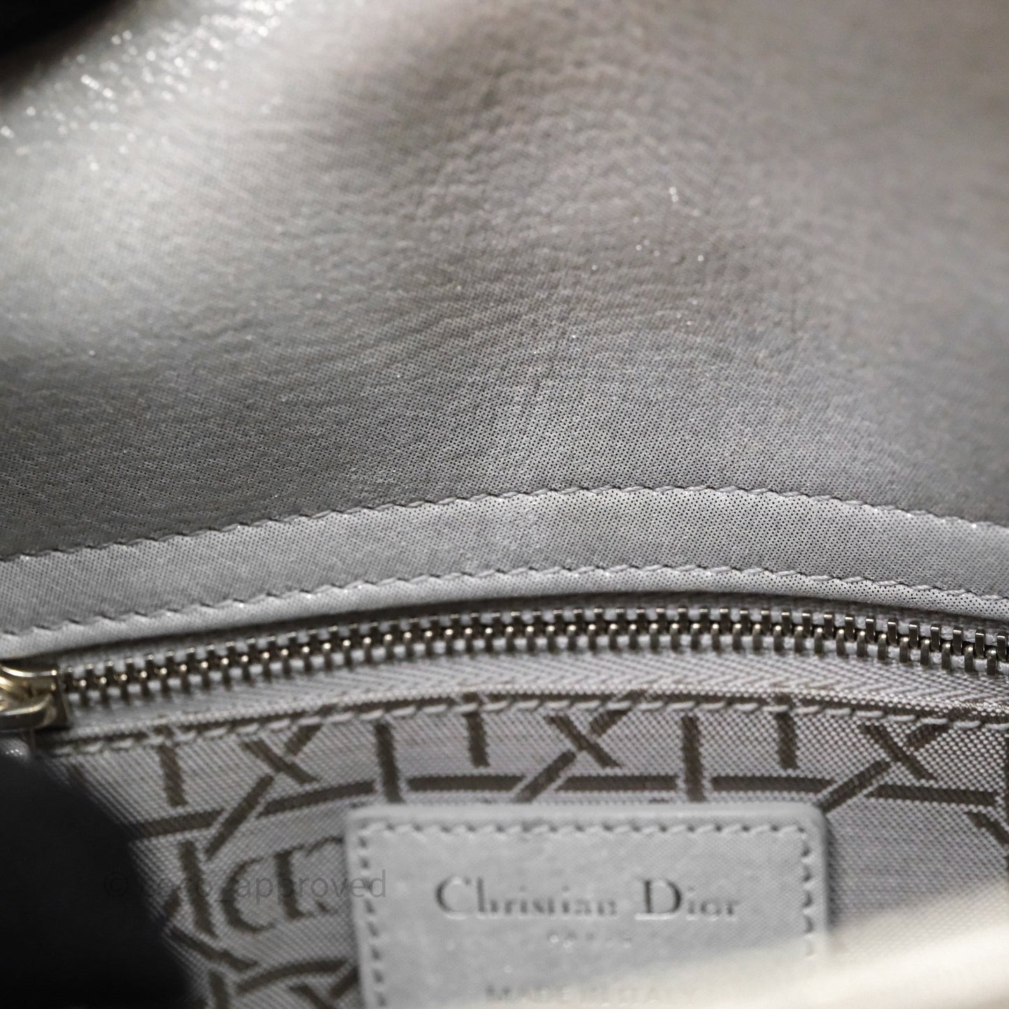Christian Dior Mini Lady Dior Metallic Silver Nubuck Silver Hardware
