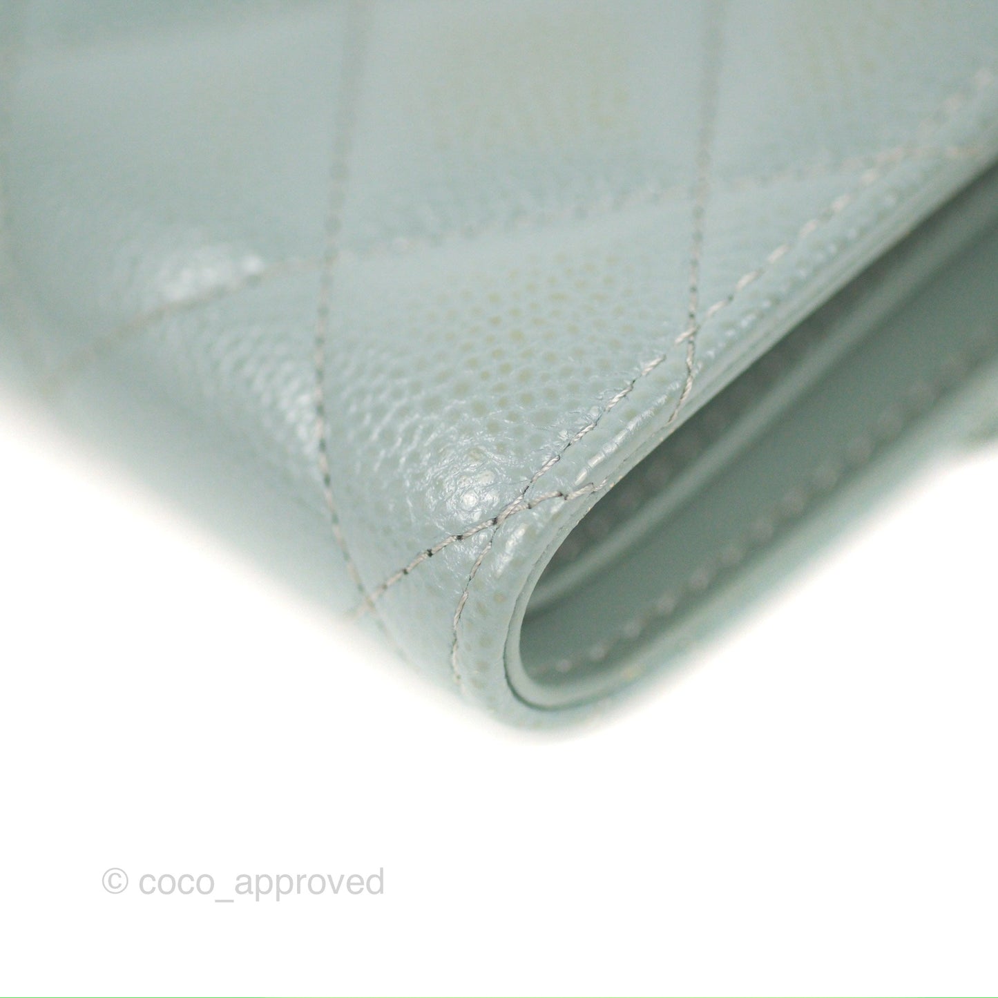 Chanel Classic Short Flap Wallet Tiffany Green Caviar Silver Hardware