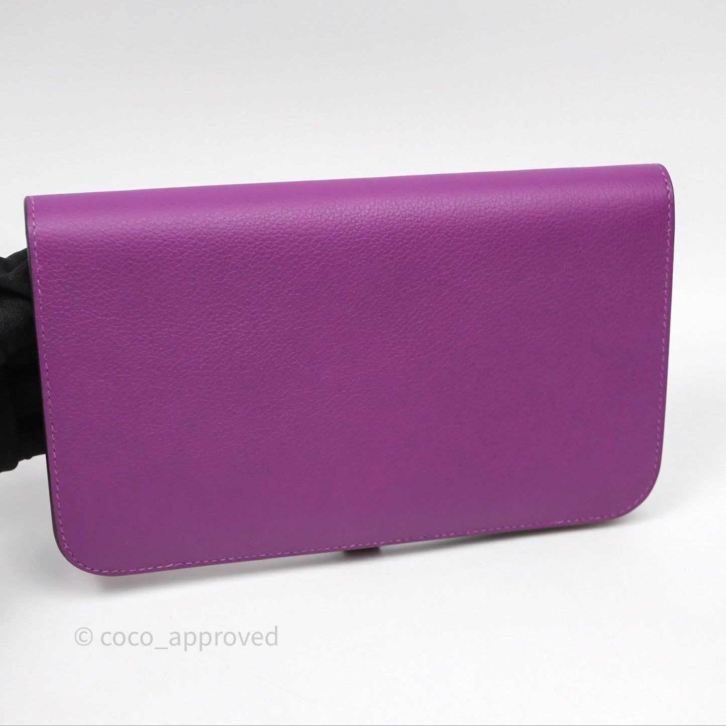 Hermes Dogon Duo Compact Wallet Anemone P9 Evercolor Palladium Hardware