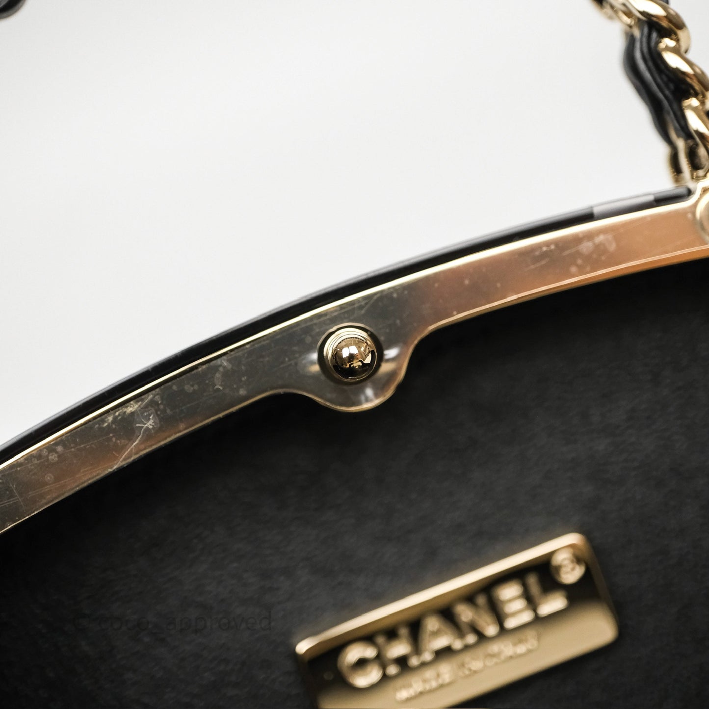 Chanel Makeup Palette Minaudiere Black Plexi Strass Gold Hardware