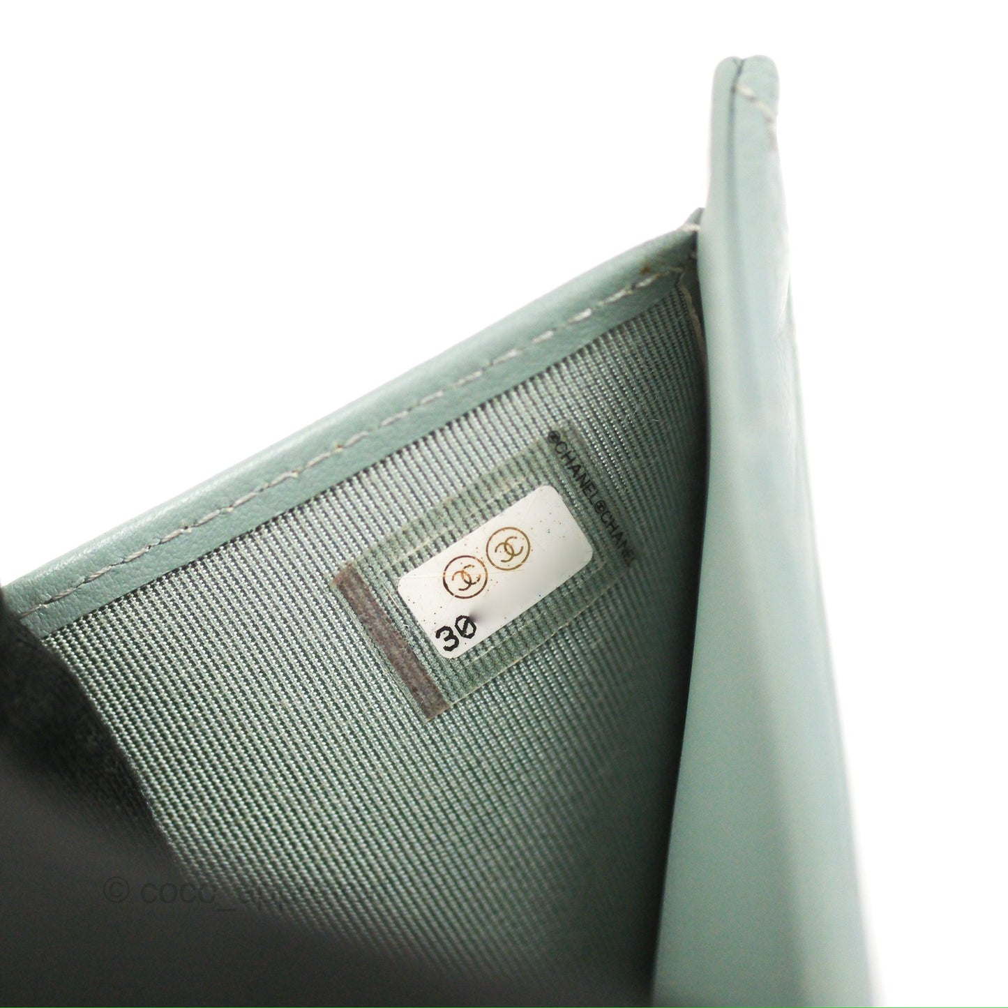 Chanel Classic Short Flap Wallet Tiffany Green Caviar Silver Hardware