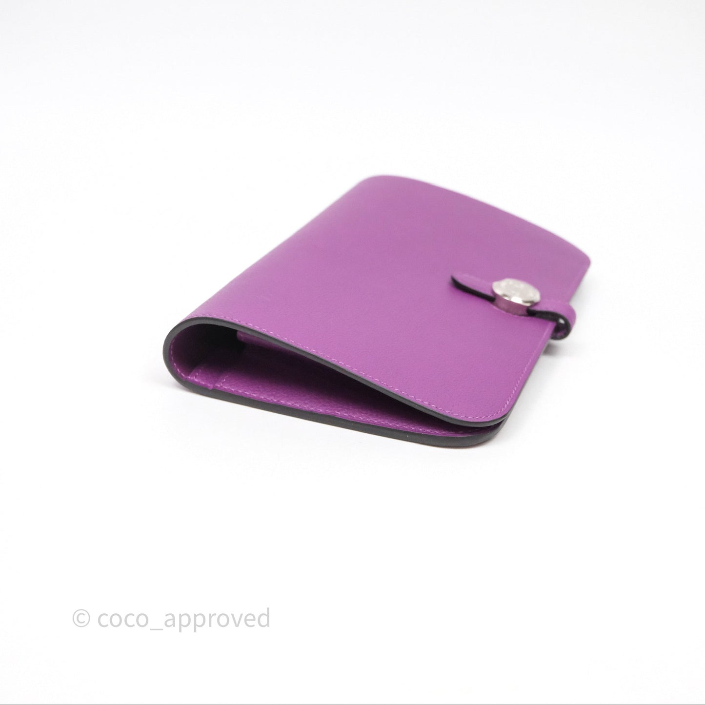 Hermes Dogon Duo Compact Wallet Anemone P9 Evercolor Palladium Hardware