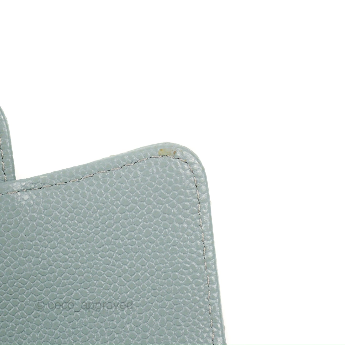 Chanel Classic Short Flap Wallet Tiffany Green Caviar Silver Hardware