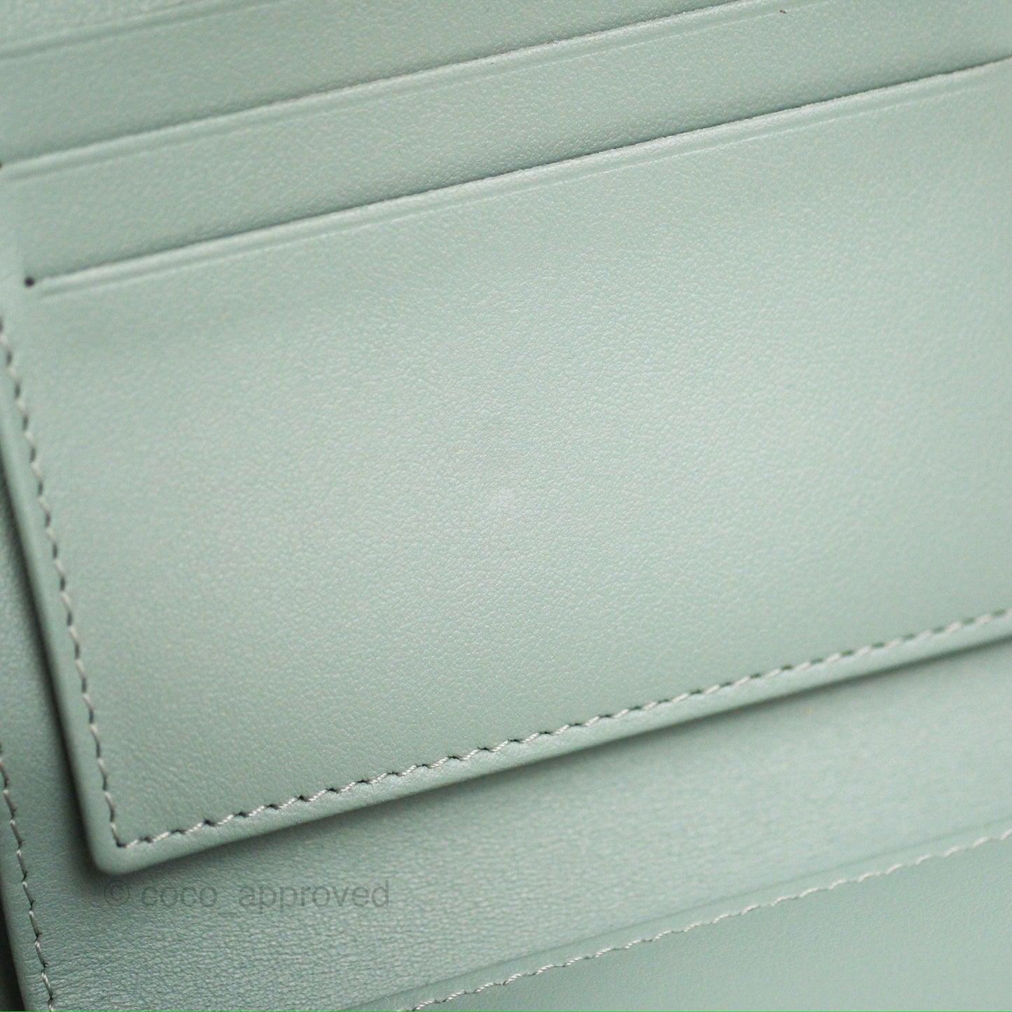 Chanel Classic Short Flap Wallet Tiffany Green Caviar Silver Hardware