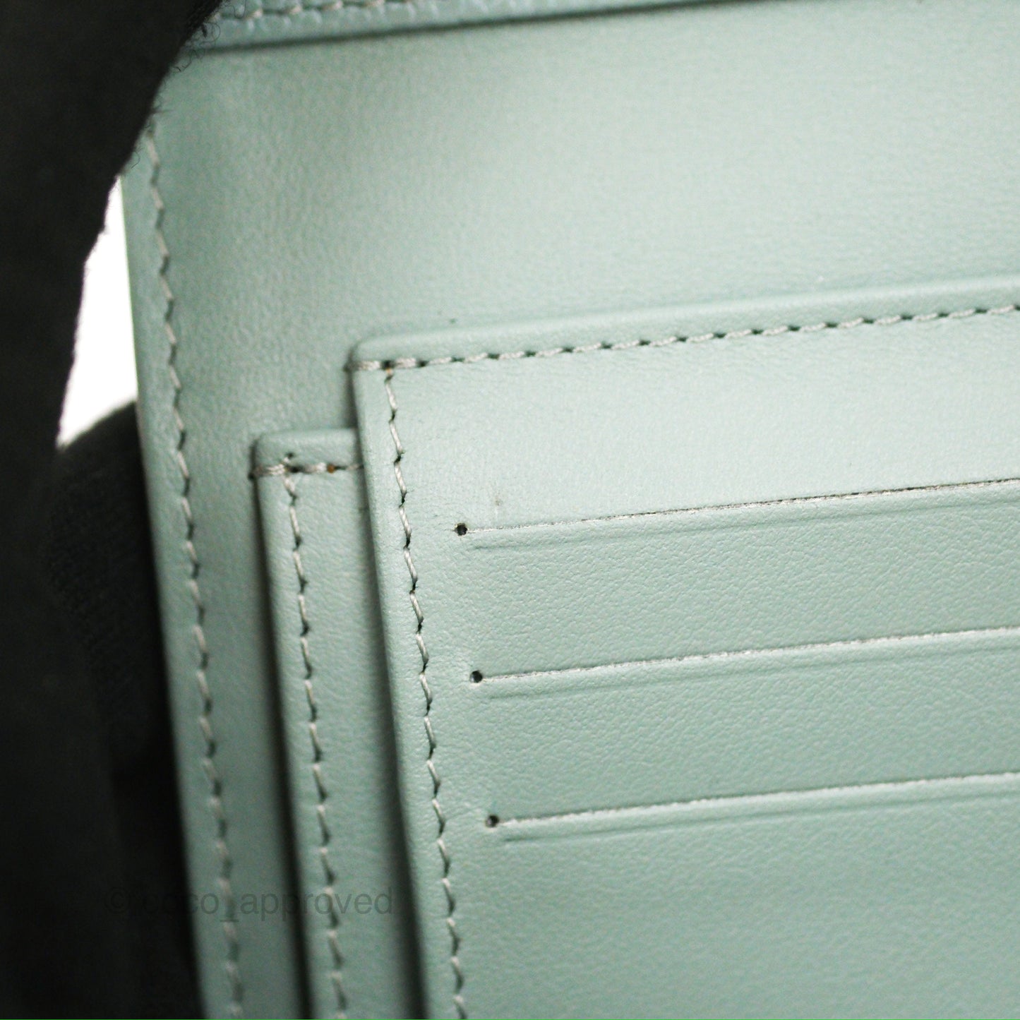 Chanel Classic Short Flap Wallet Tiffany Green Caviar Silver Hardware